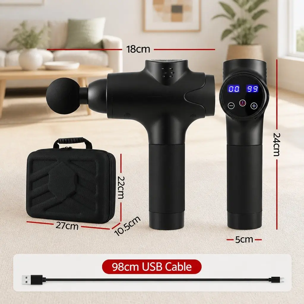 Massage Gun 30 Speed Levels 8 Head Attachments Vibration Muscle Massager