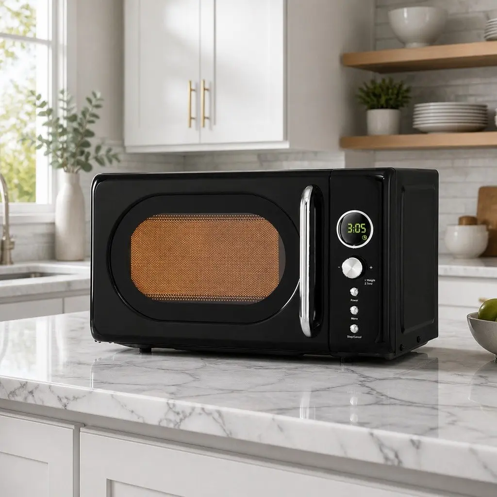 Microwave Oven Black 20L Digital 700W 8 Auto Cook Menus Defrost