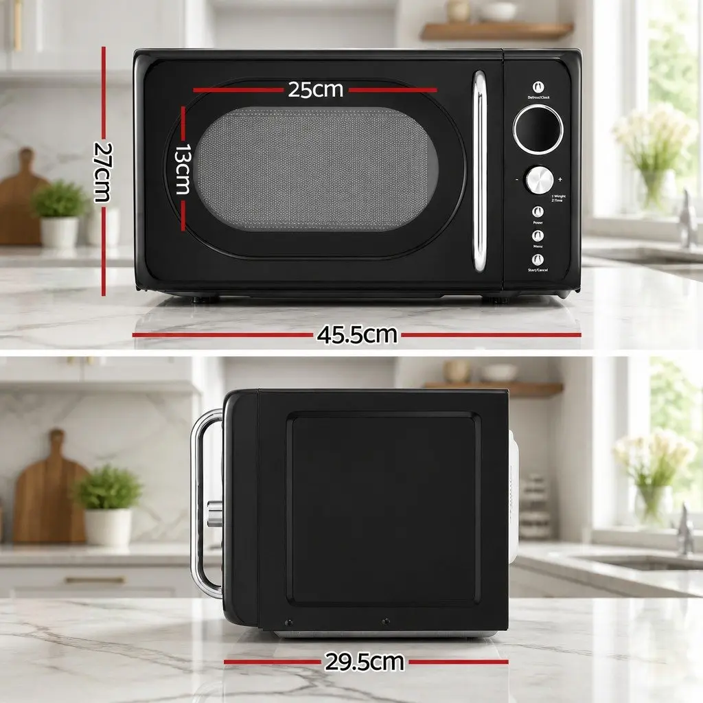 Microwave Oven Black 20L Digital 700W 8 Auto Cook Menus Defrost
