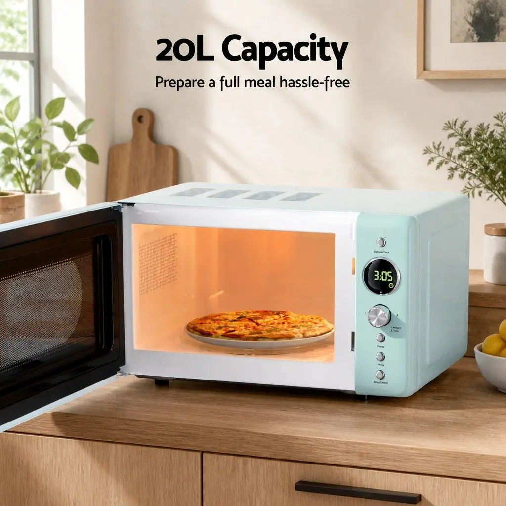 Microwave Oven Green 20L Digital Control 700W LED Display