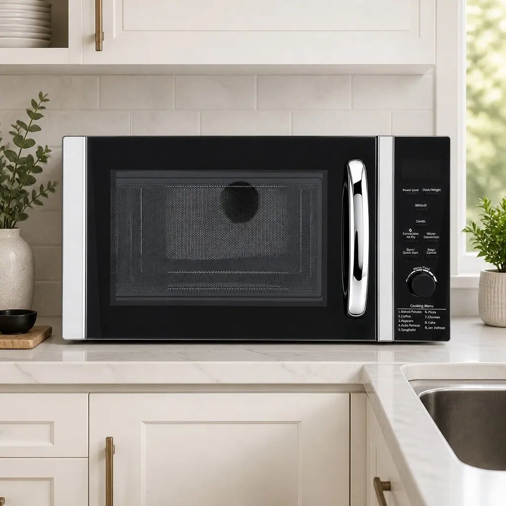30L Microwave Oven Black Digital Cooker 4-in-1 Air Fryer Convection Grill LED Display