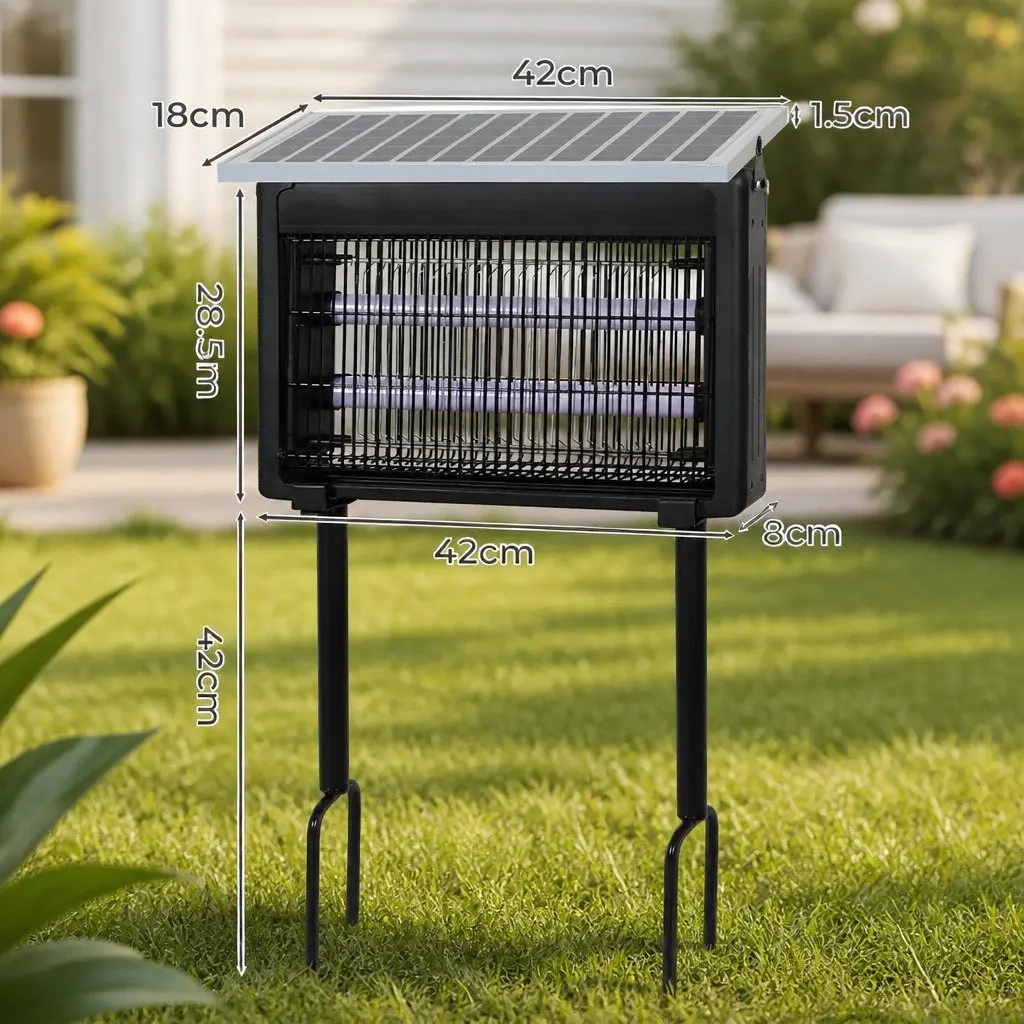 Electric Mosquito Killer Lamp Black 42cm Solar USB Powered Indoor Outdoor Bug Zapper