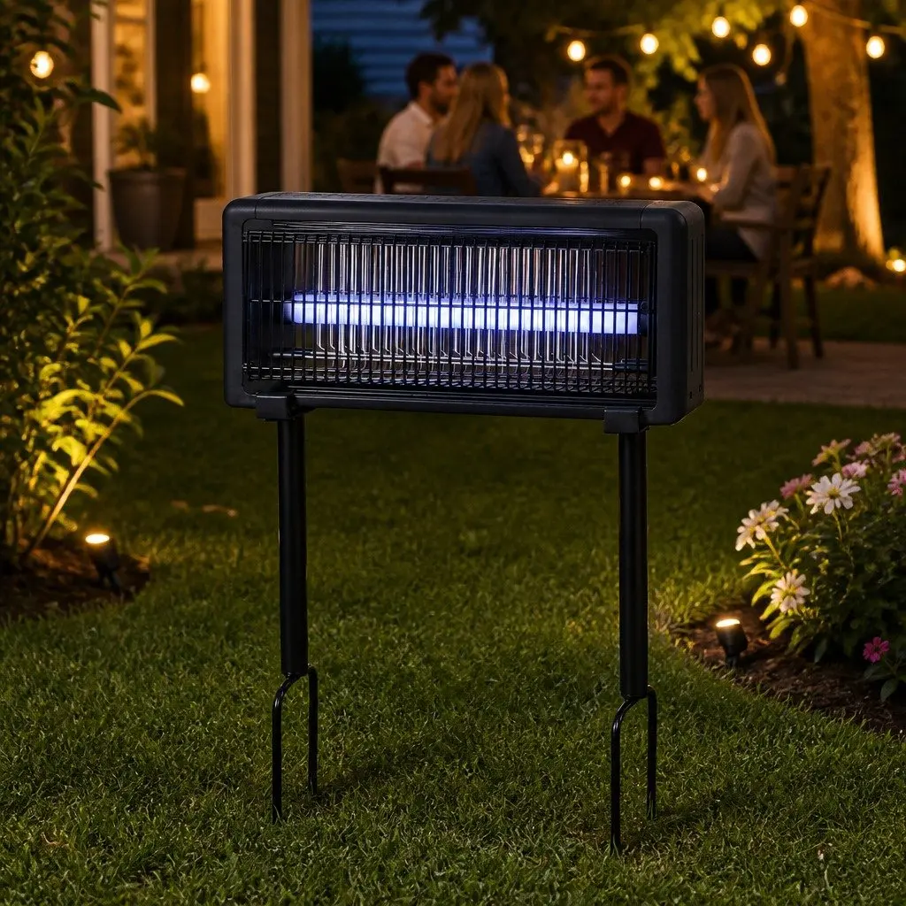 Electric Mosquito Killer Lamp Black 42cm Solar USB Powered Indoor Outdoor Bug Zapper