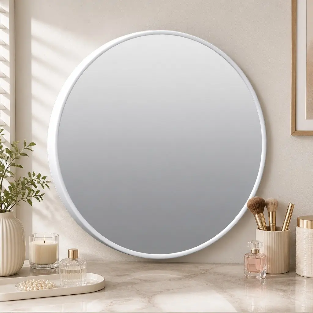 LED Vanity Mirror White 45x58cm 3-Color Adjustable Lighting with Detachable 10x Magnifying Mirror