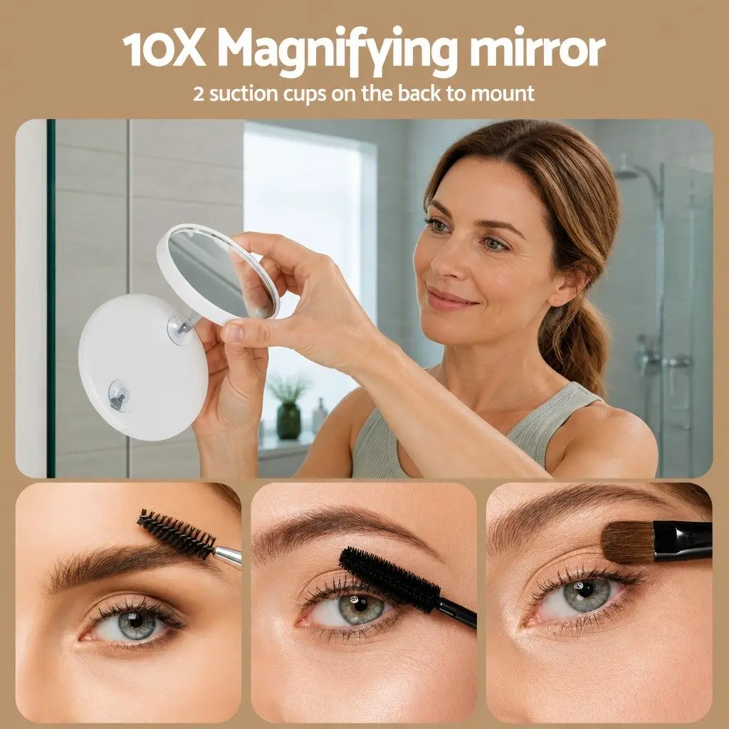 Makeup Mirror Yellow 80x60cm Adjustable LED Light Touch Control Free Standing