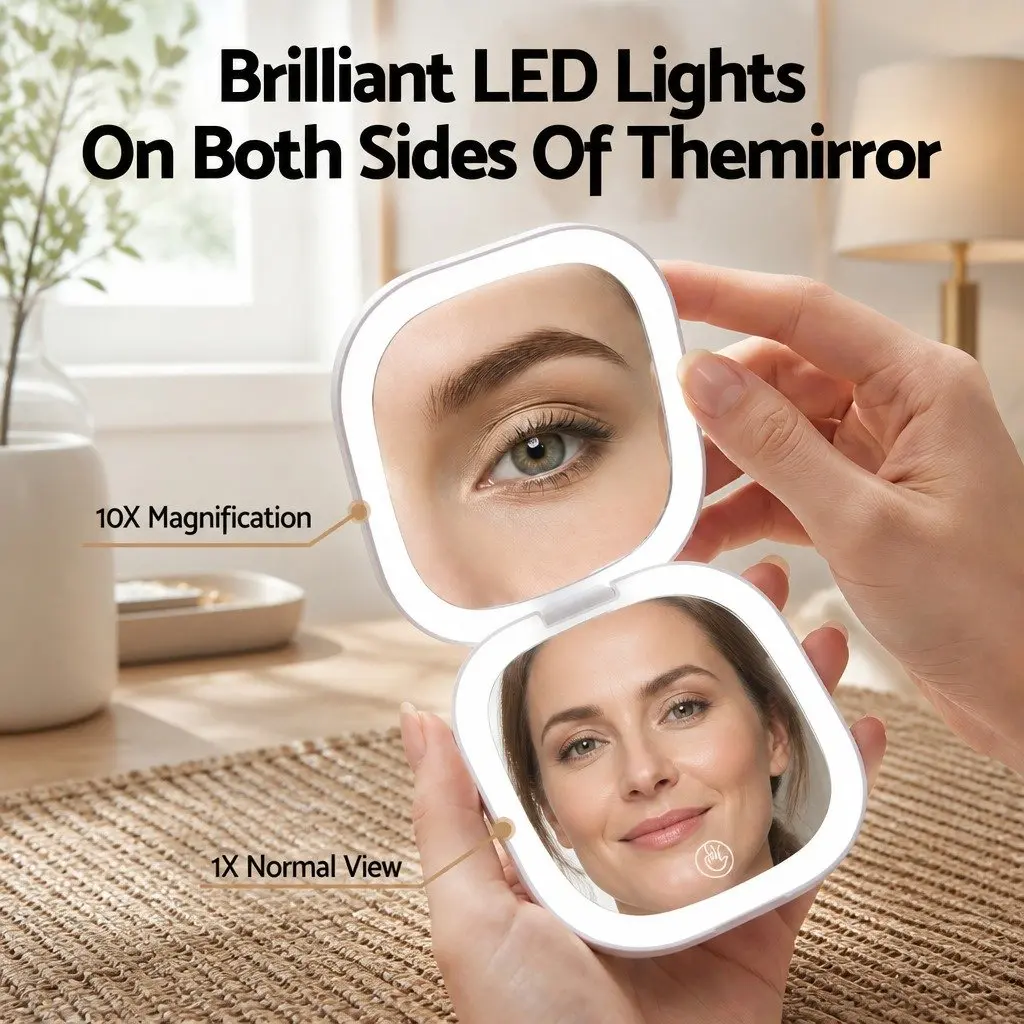 LED Makeup Mirror with Cordless Convenience