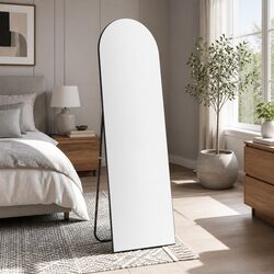 Full-Length Floor Mirror Black Wall-Mounted Bedroom Standing Dressing Reflection
