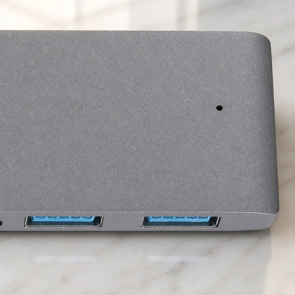 USB 3.0 Type-C Hub Grey 6 Port Rapid Data Transfer Card Reader