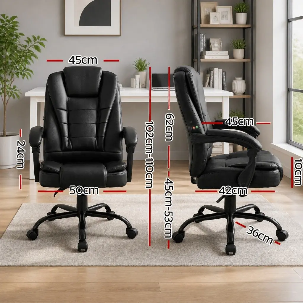 Massage Office Chair Executive Computer Gaming Chairs Black PU Leather
