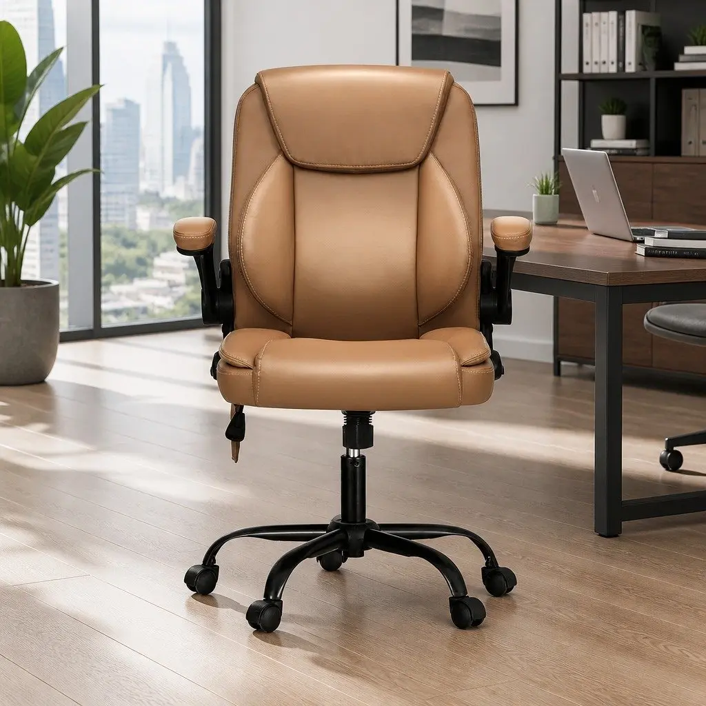 Massage Office Chair Mid Back Lumbar 2-Point Vibration Vibrating Swivel Desk