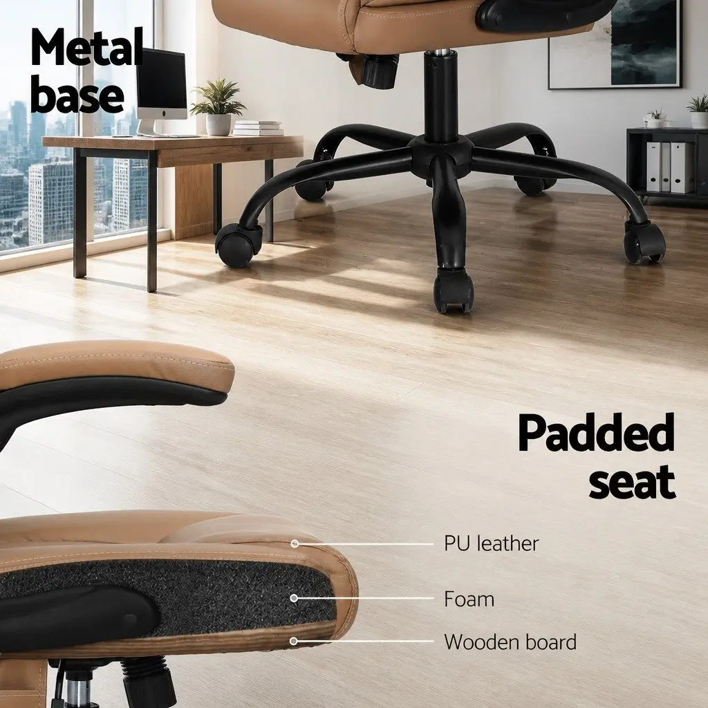 Massage Office Chair Mid Back Lumbar 2-Point Vibration Vibrating Swivel Desk