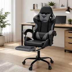 Massage Gaming Office Chair with Adjustable Features