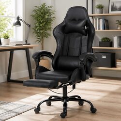 Compact Ergonomic Gaming Chair with 6 Massage Points