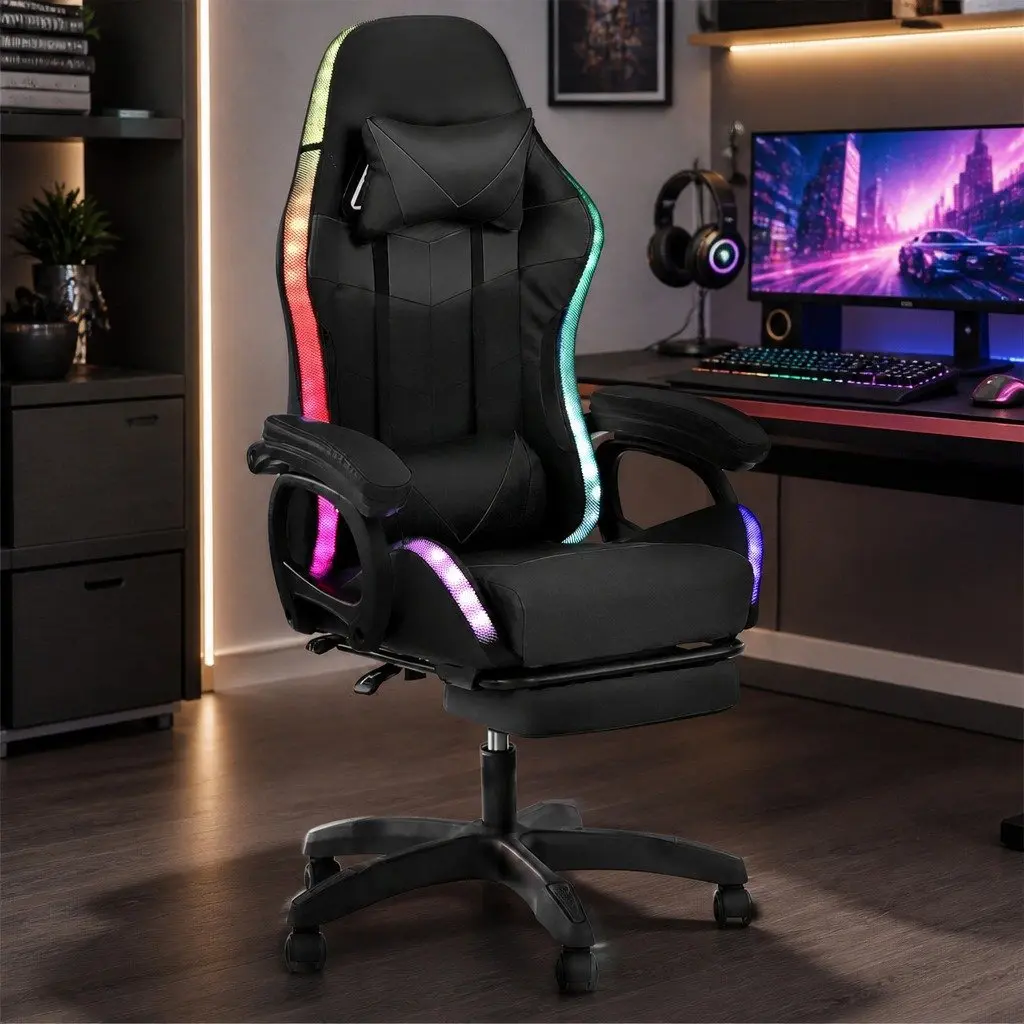 Gaming Chair with RGB Lights and Massage Capability