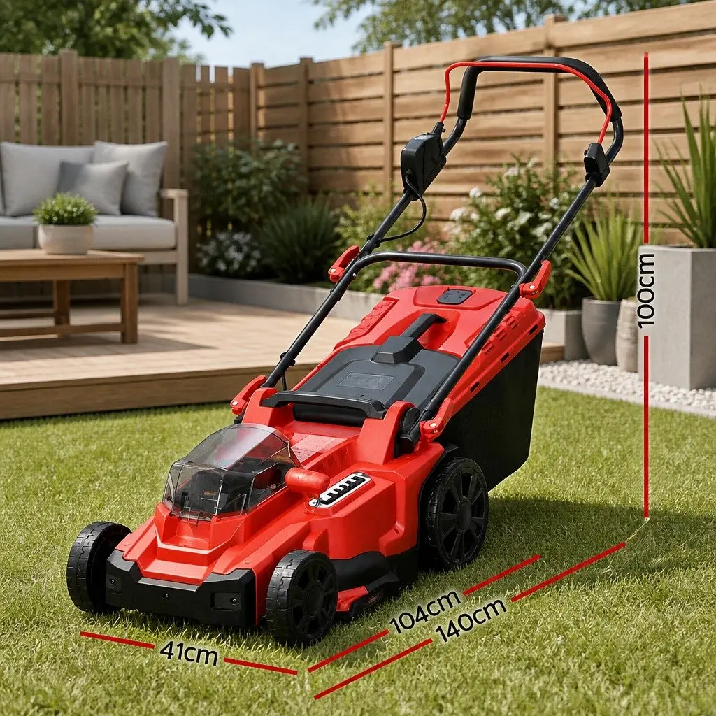 Cordless Lawn Mower 37cm Cutting Width 40V Electric Lawnmower Rear Discharge