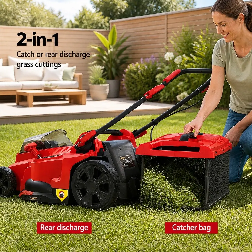 Cordless Lawn Mower 37cm Cutting Width 40V Electric Lawnmower Rear Discharge
