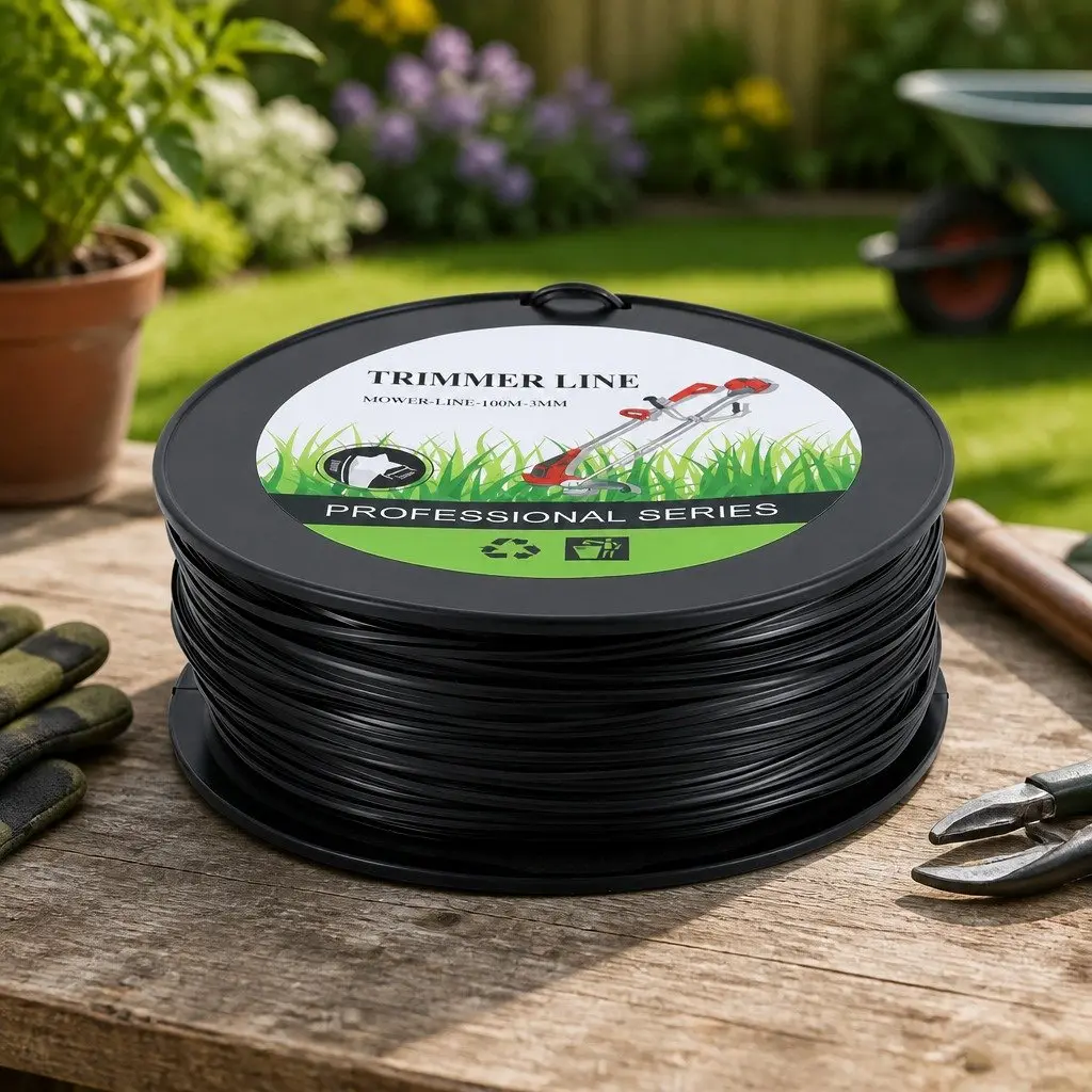 Trimmer Line Black 100M 3.0mm Heavy-Duty Nylon Cord for Garden Tools