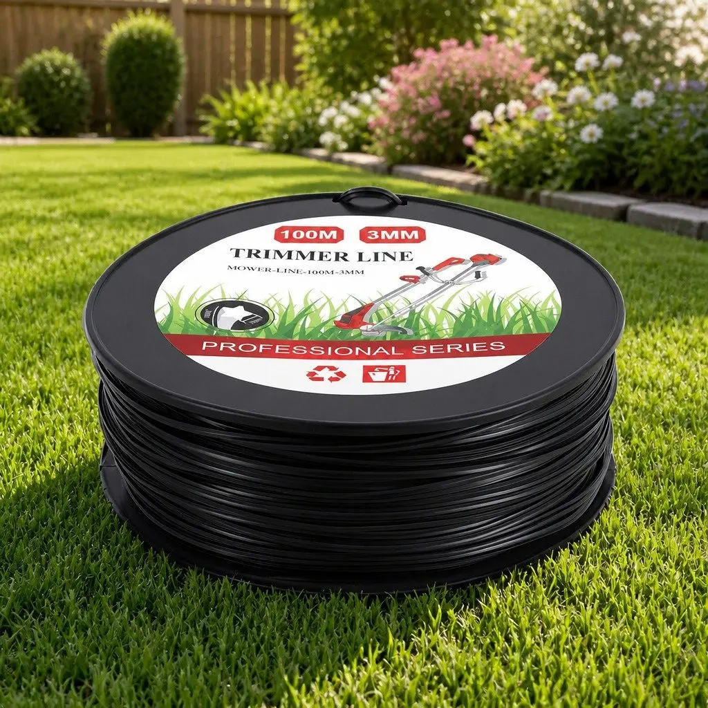 Trimmer Line Black 100M 3.0mm Heavy-Duty Nylon Cord for Garden Tools