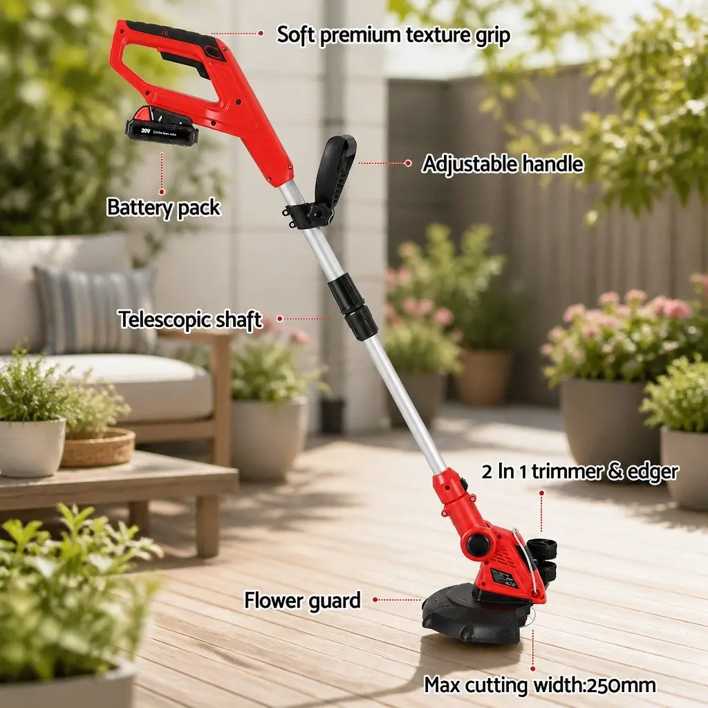 Cordless Line Trimmer 20V Lightweight Adjustable Rotatable Head Garden Tool
