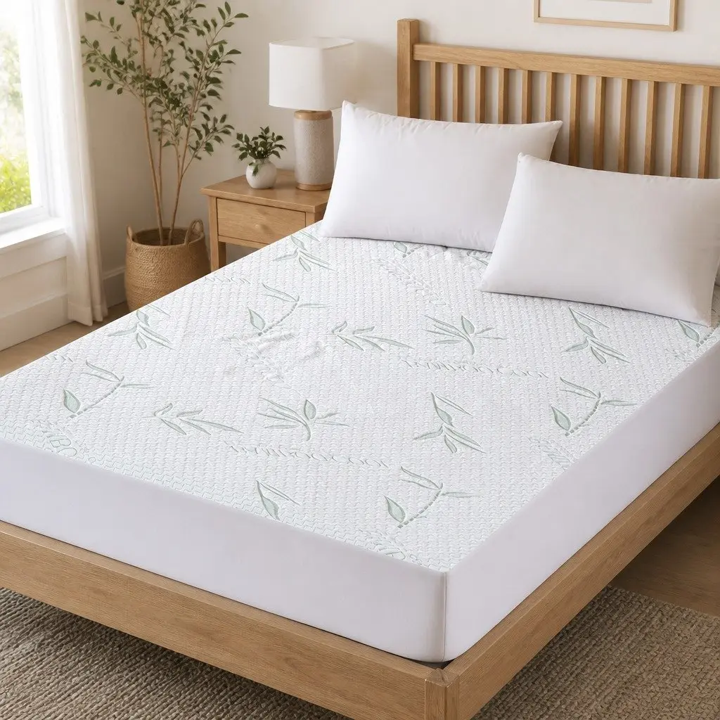 Super King Fitted Mattress Protector White Waterproof Breathable Dust Mite Allergen
