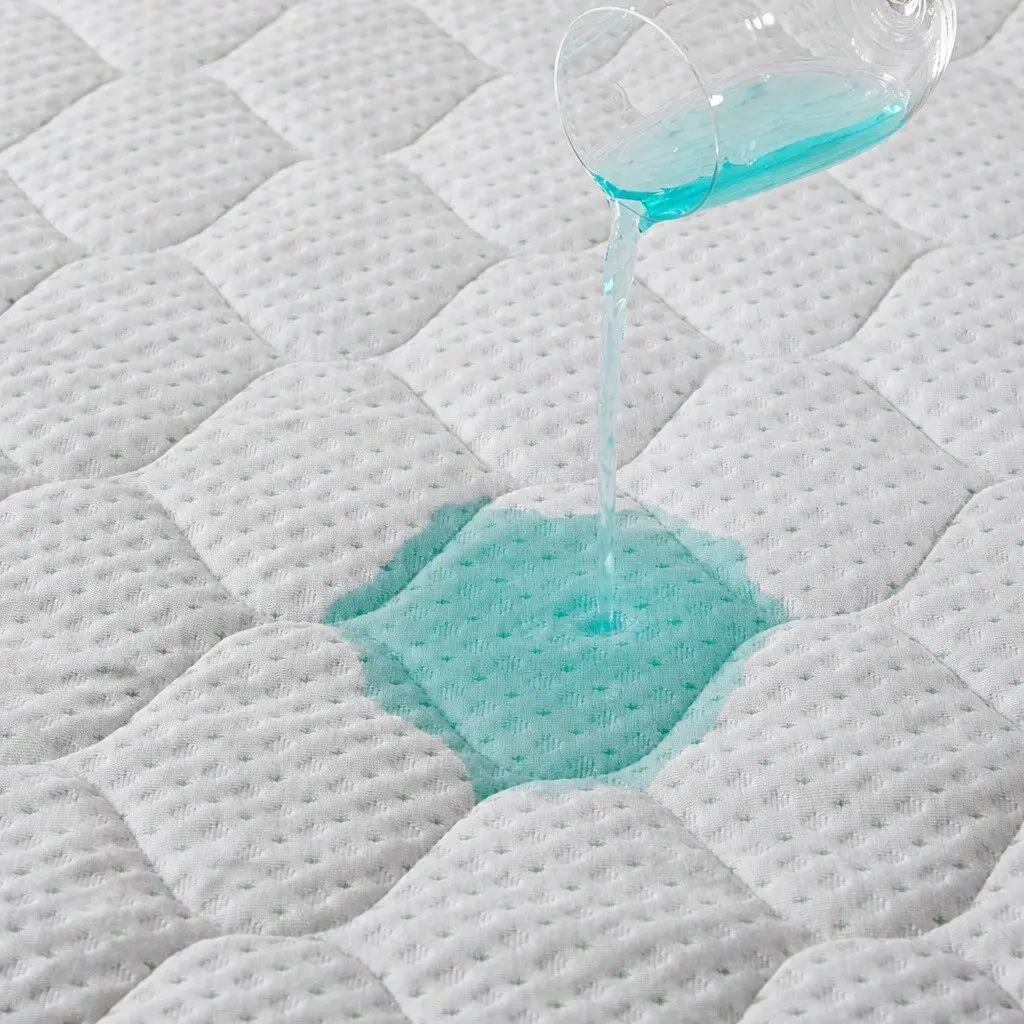 Mattress Protector White King Single Bamboo Fibre Quilted Waterproof Fitted Elastic