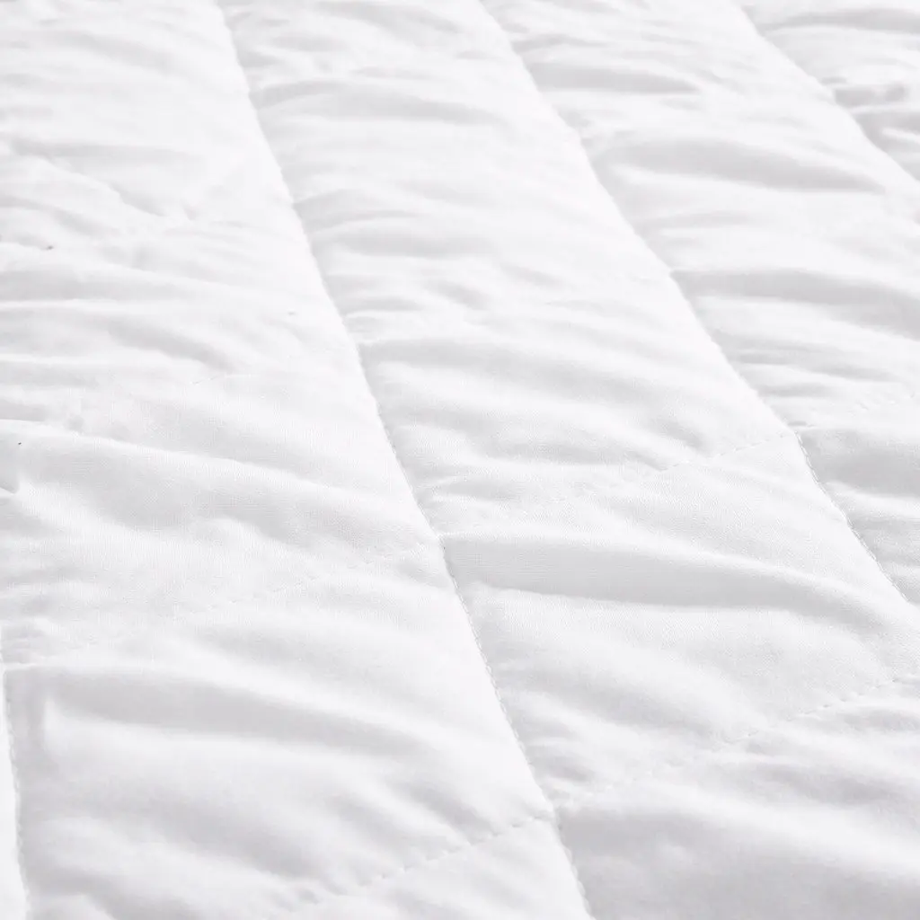 King Mattress Protector White 203cm x 183cm Waterproof Microfiber Fitted Quilted Dust Mite Allergen