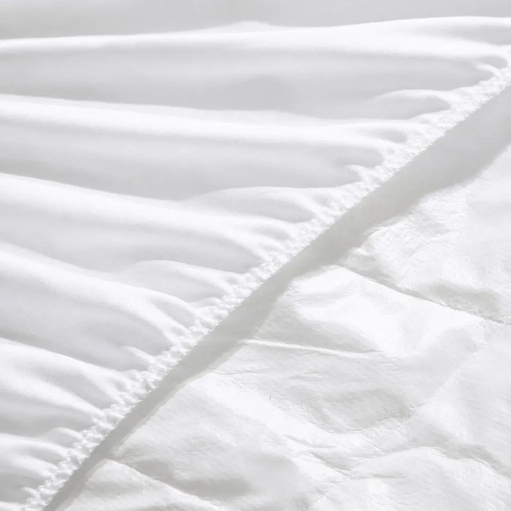 King Mattress Protector White 203cm x 183cm Waterproof Microfiber Fitted Quilted Dust Mite Allergen
