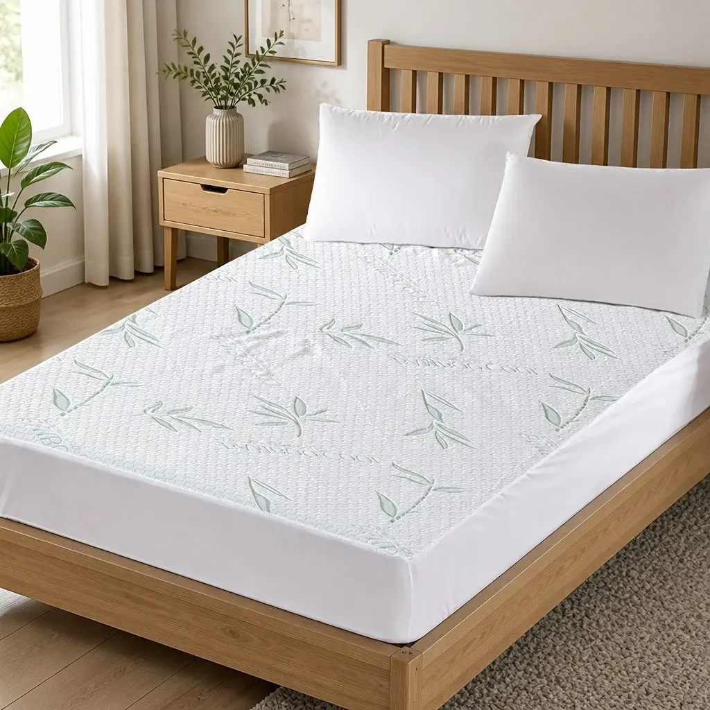 Mattress Protector White Double Waterproof Breathable Dust Mite Prevention