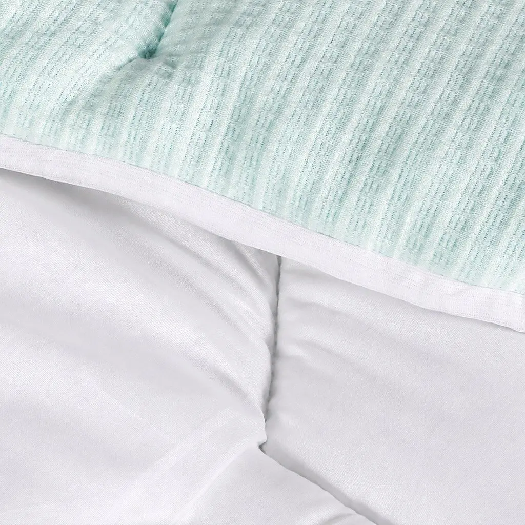 Double Mattress Topper White and Blue 3cm Memory Foam Pillowtop Cooling Bamboo Cover