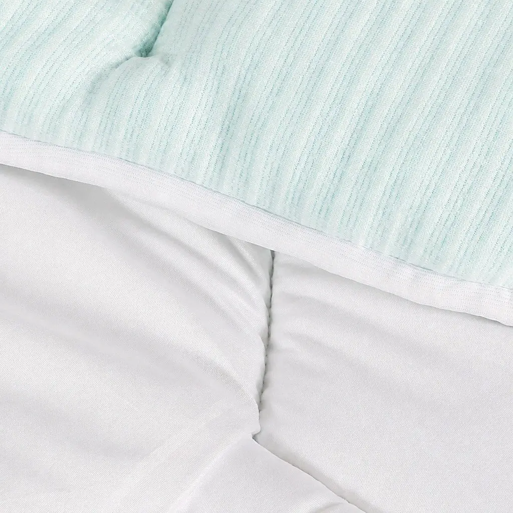 King Single Mattress Topper White and Blue 3cm Memory Foam Bamboo Cover Deep Pocket