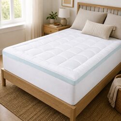 Concise Gel Memory Foam Mattress Topper for Queen Beds