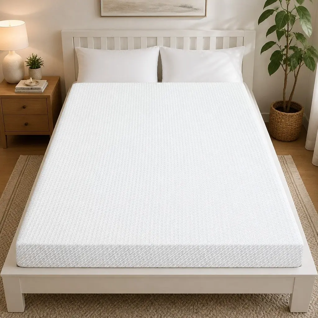 Memory Foam Mattress Topper White 10cm Dual-Layer Cooling Gel Bamboo Charcoal Support