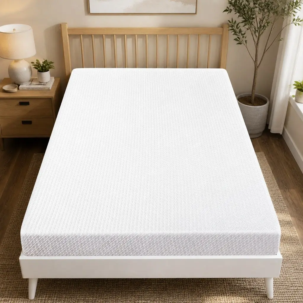 Memory Foam Mattress Topper White 10cm Dual-Layer Cooling Gel Bamboo Charcoal