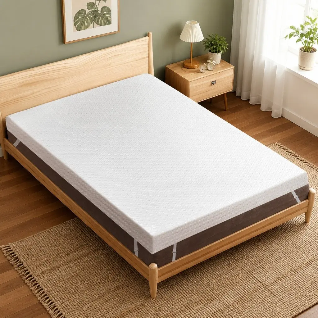Memory Foam Mattress Topper White 10cm Dual-Layer Cooling Gel Bamboo Charcoal