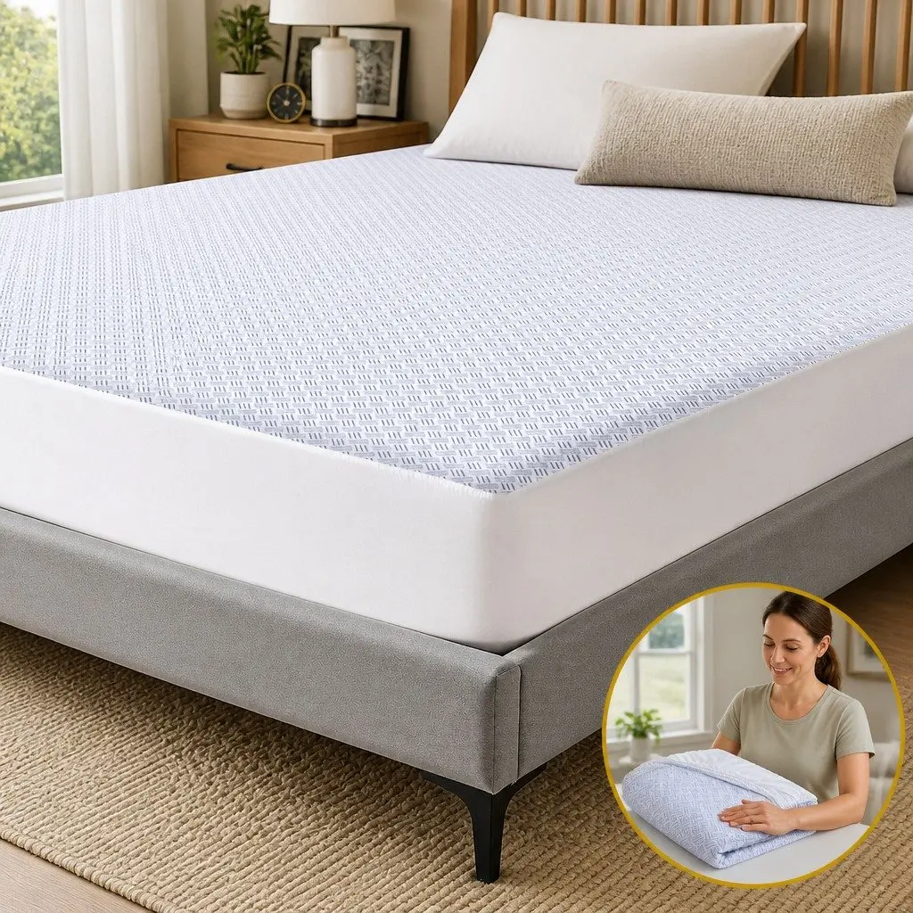 Cooling Mattress Protector Waterproof Deep Pocket Fitted Skirt Queen Size
