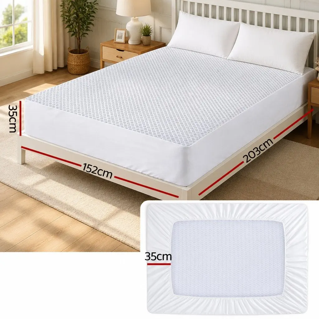 Cooling Mattress Protector Waterproof Deep Pocket Fitted Skirt Queen Size