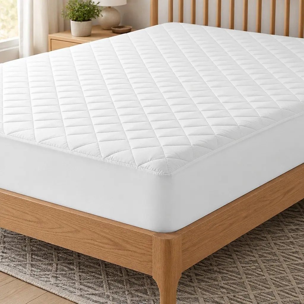 Waterproof Mattress Protector White King Single 40cm Deep Fitted Quilted Cotton Cover