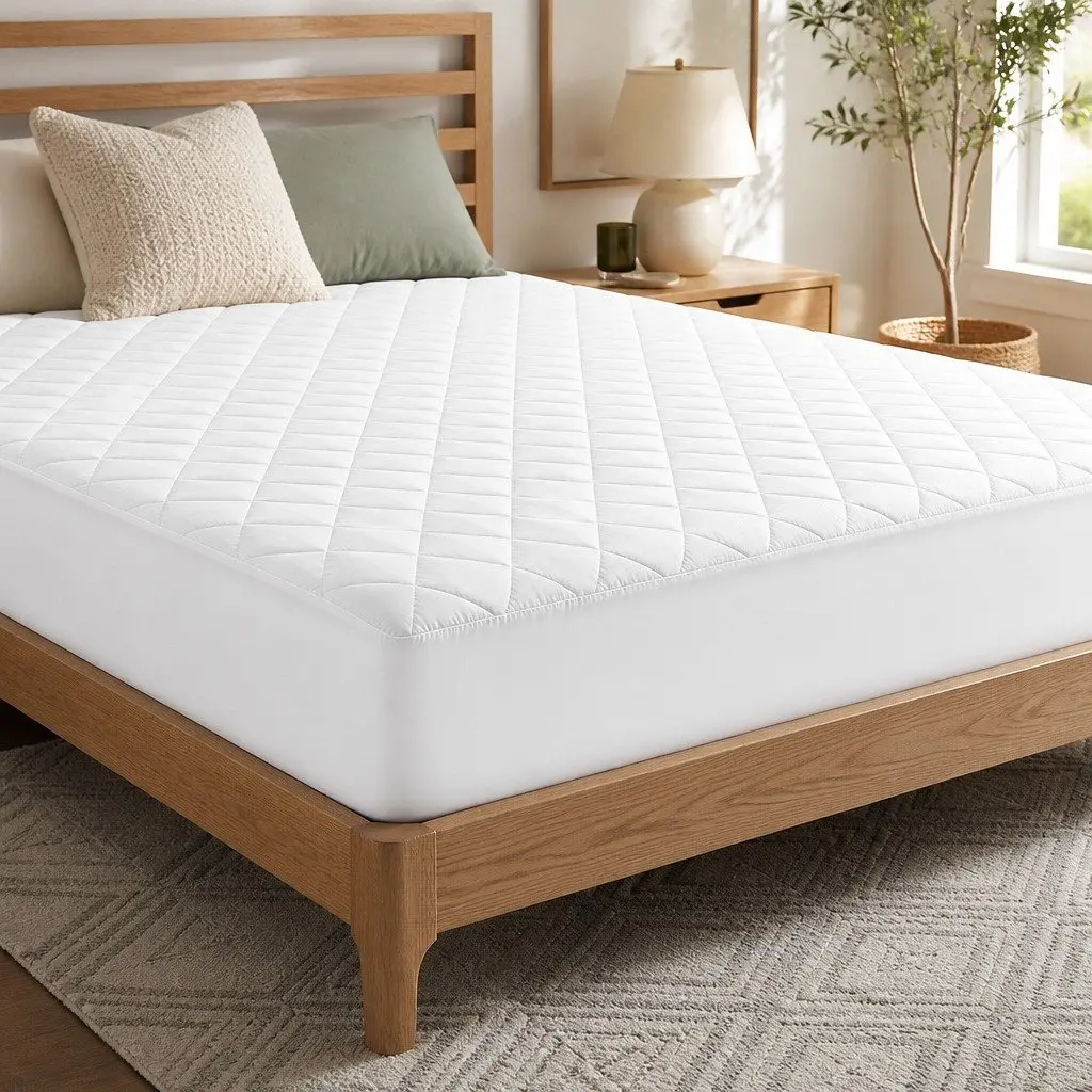 Waterproof Mattress Protector White Single Size Quilted Fitted Sheet Cotton Cover