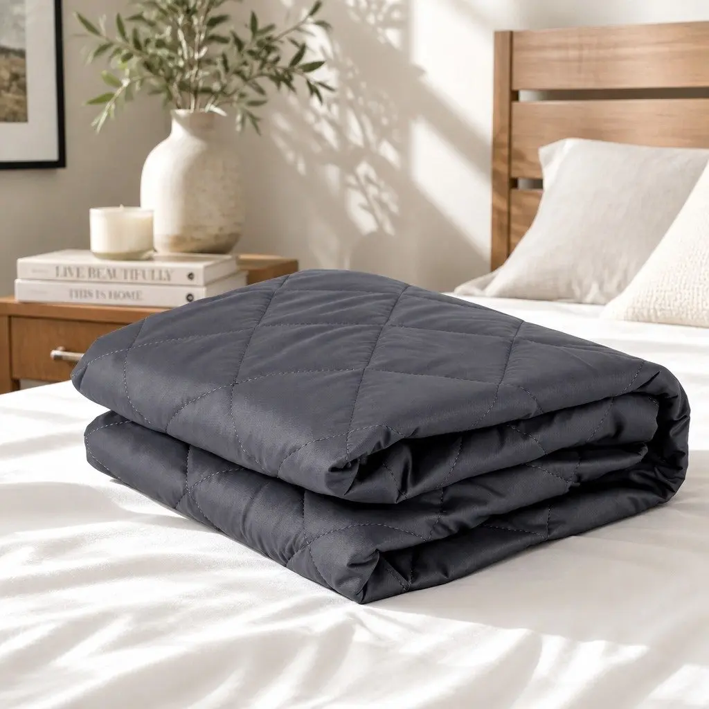 Mattress Protector Grey Double Bed Microfiber Water-Resistant 360° Elastic Fitted