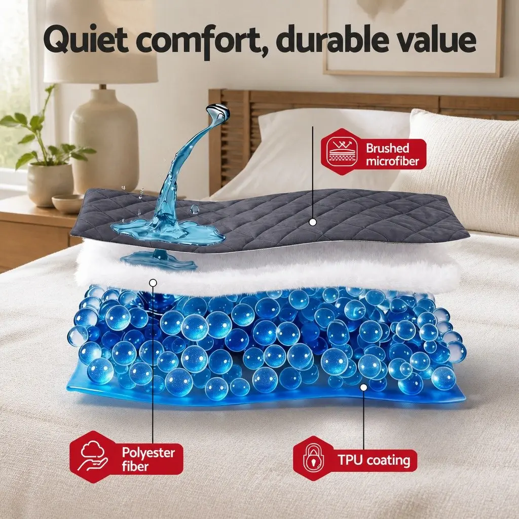 Microfiber Mattress Protector Grey Queen Size 360° Elastic Fitted Skirt Washable