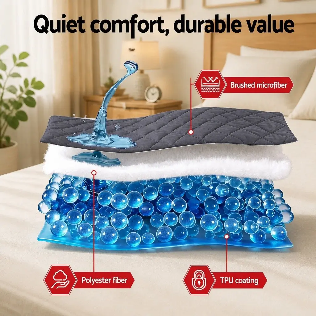 Single Mattress Protector Grey 35cm Deep Pocket Water-Resistant Fitted Elastic Skirt