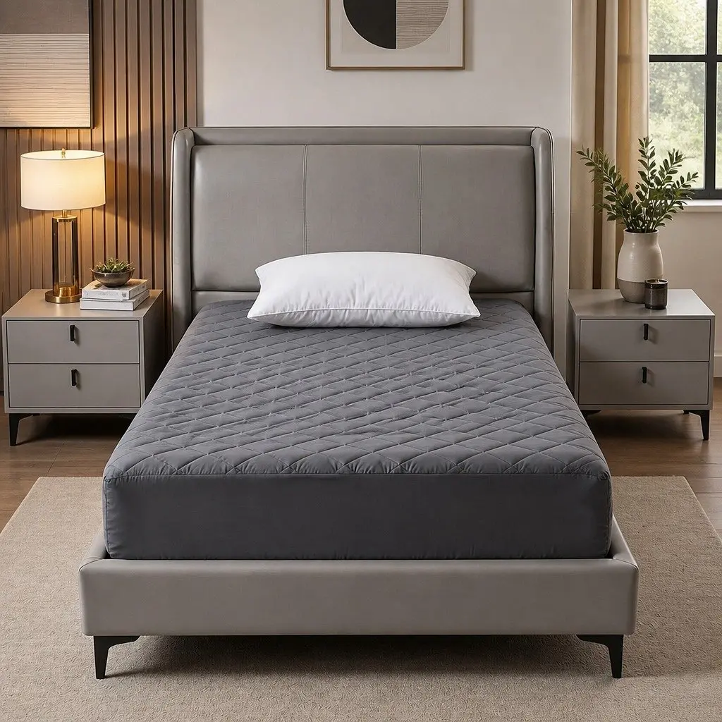 Water-Resistant Mattress Protector Grey King Single Microfiber 360° Elastic Deep Pocket