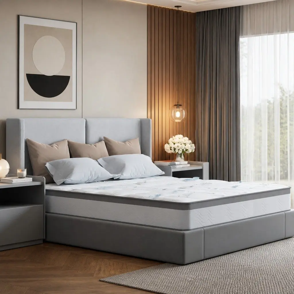 Double Pocket Spring Mattress White 25cm Thick Medium Firm Support Independent