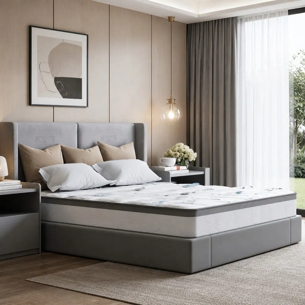 King Single Mattress White 25cm Pocket Coil Medium Firm Support
