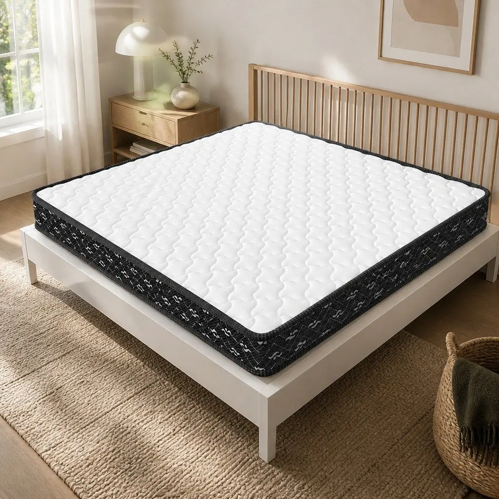 Single Mattress White 16cm Thick Bonnell Coil Medium Soft Support