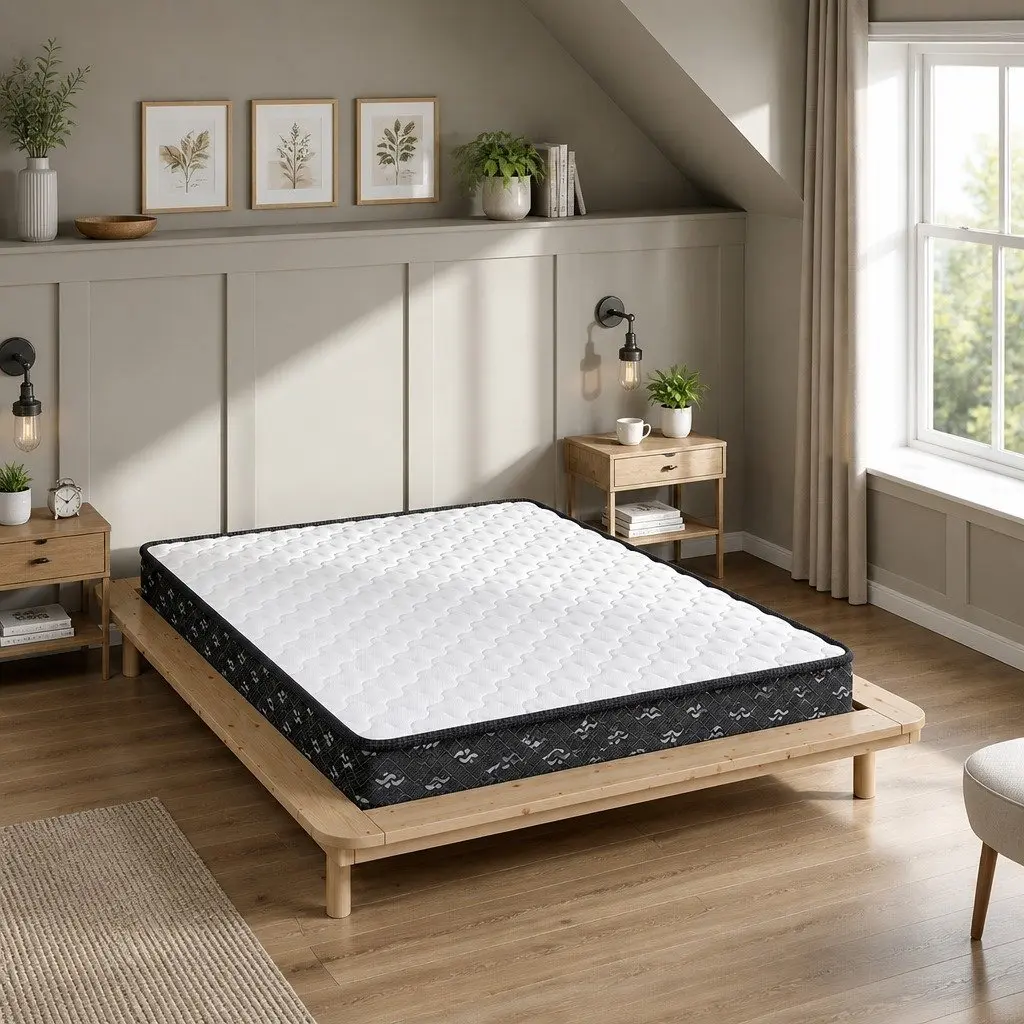 Single Mattress White 16cm Thick Bonnell Coil Medium Soft Support