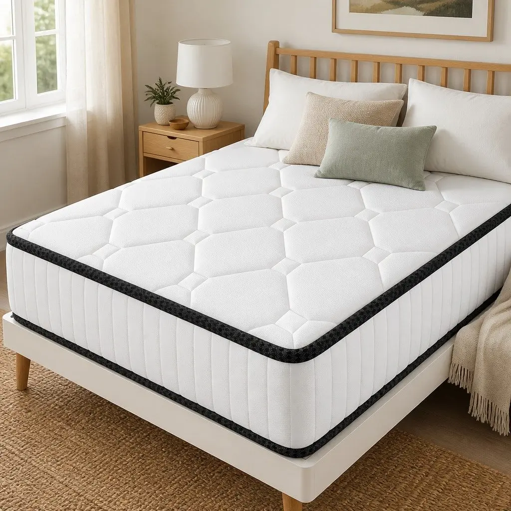 Queen Mattress Comfort Support Pocket Springs 203x153cm Polyester Fabric