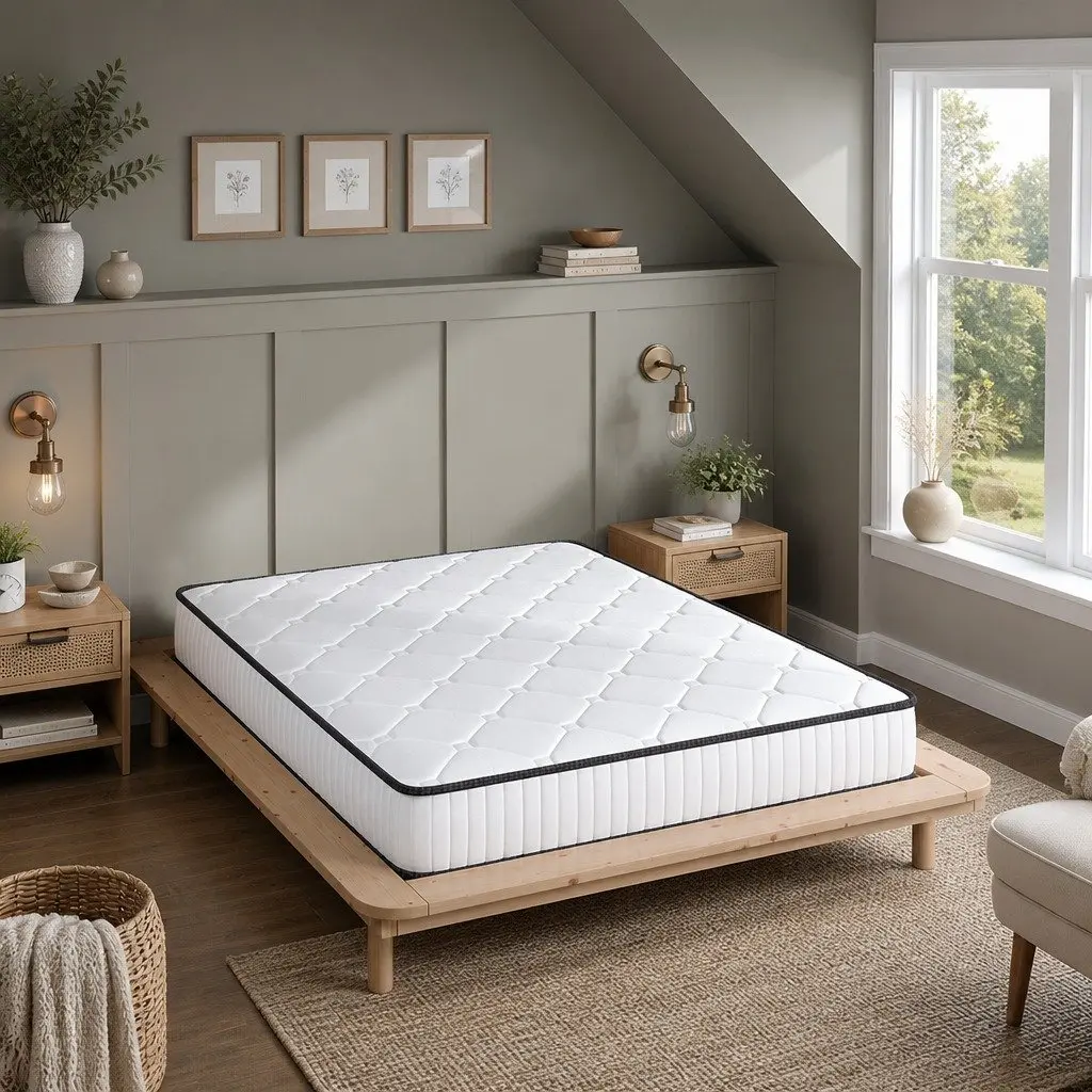 Queen Mattress Comfort Support Pocket Springs 203x153cm Polyester Fabric