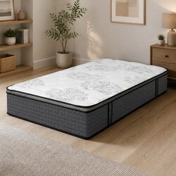 Single Spring Mattress Pocket Coil Egg-Crate Foam Medium Firmness Bed Support