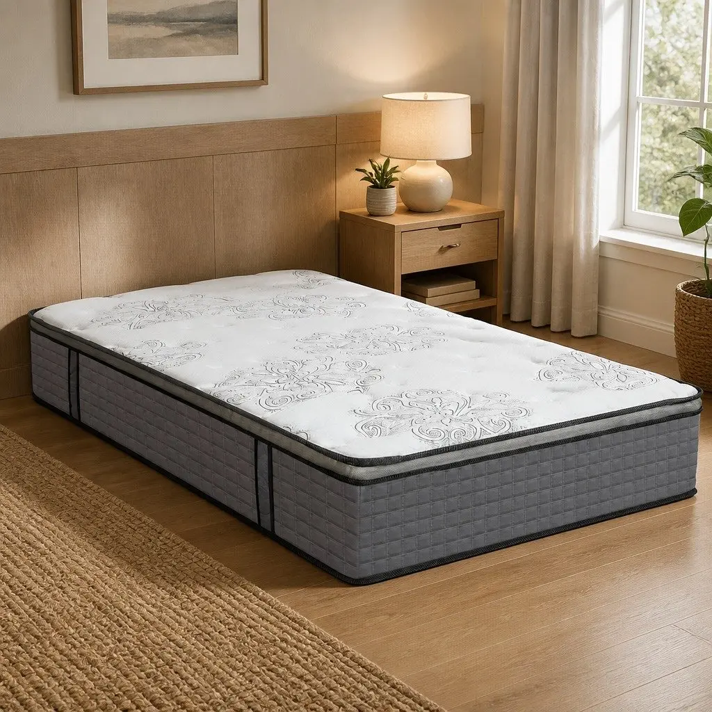 Single Mattress White 190cm x 91cm 5-Zone Pocket Spring System Egg-Crate Foam Medium Firmness